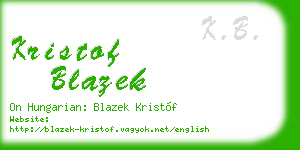 kristof blazek business card